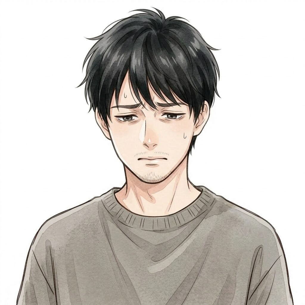 困っている感じの男性